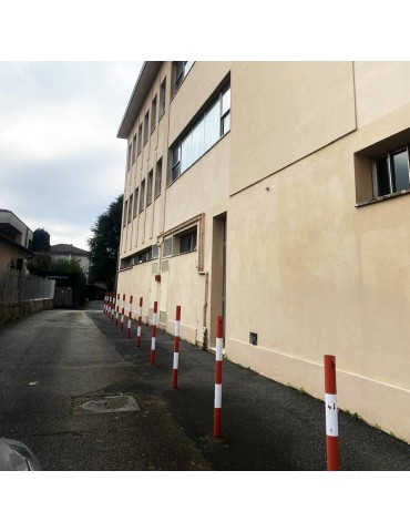 Fußgängerpoller Ø 60 mm - h 120 weiß/rot lackiert 2