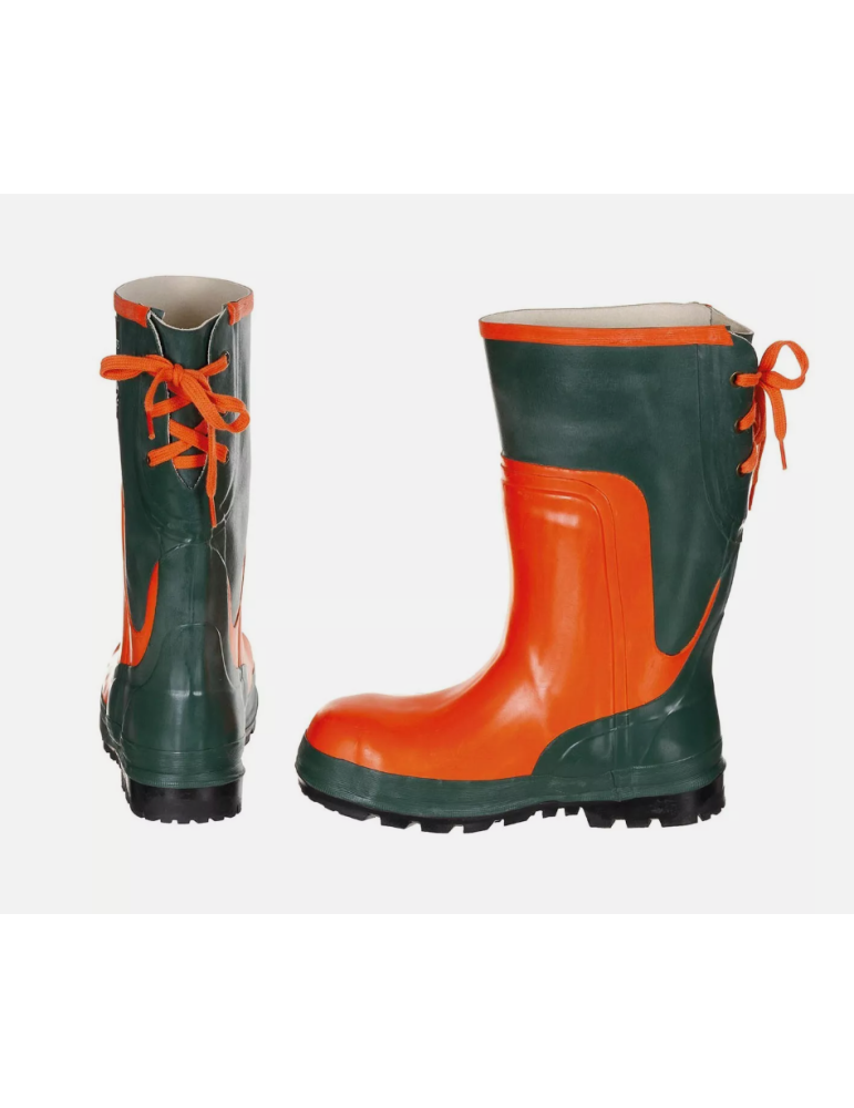Gummi-Holzfällerstiefel mit orange-grüner Stahlkappe und Zwischensohle Logica