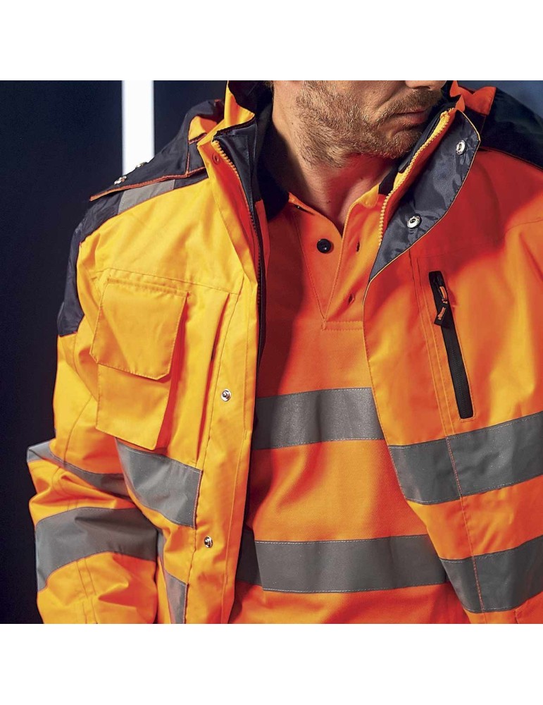 High visibility High visibility "backer" orange work jacket ...