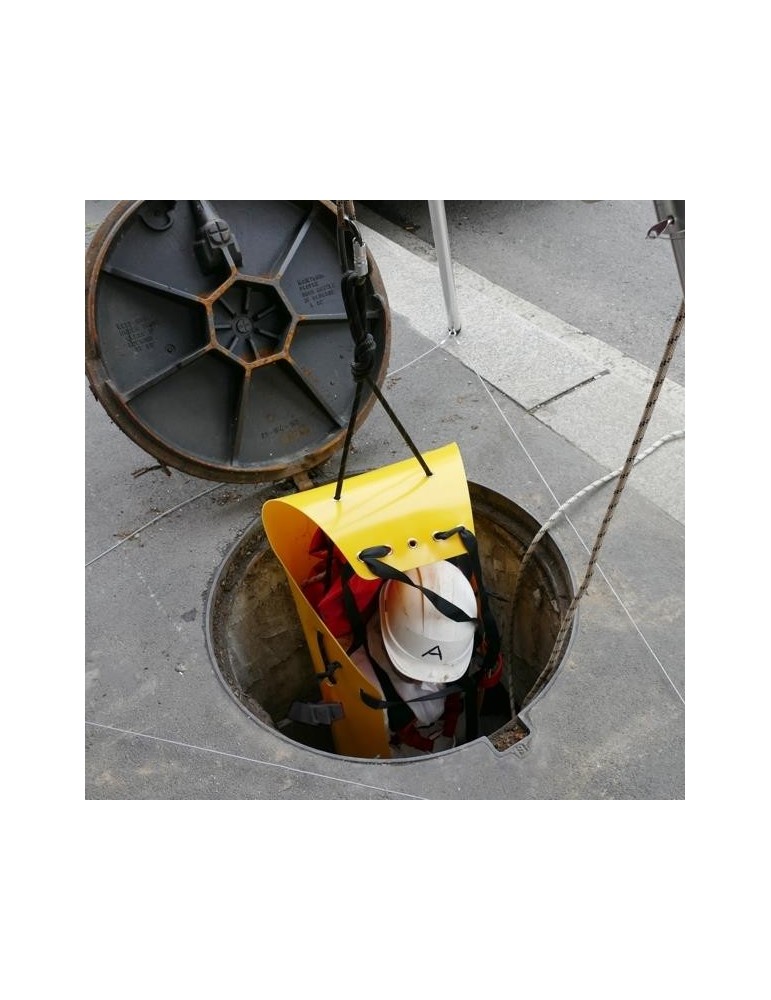 Civière roulable de récupération pour besoins de sauvetage en diamètre jaune. Logique 245x60