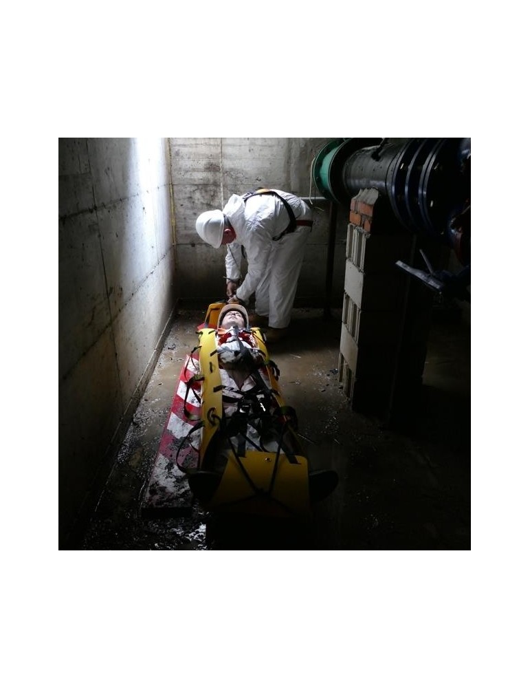 Civière roulable de récupération pour besoins de sauvetage en diamètre jaune. Logique 245x60