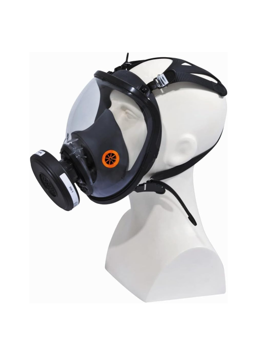 Mascarilla respiratoria de silicona de Delta Plus completa con cierre de correa y visera de policarbonato M9300STRAP
