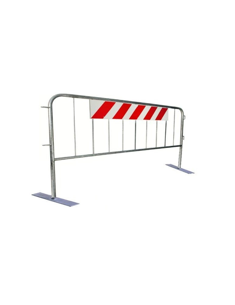 Barrera modular 110x250 con panel reflectante, completa con patas tipo Roma