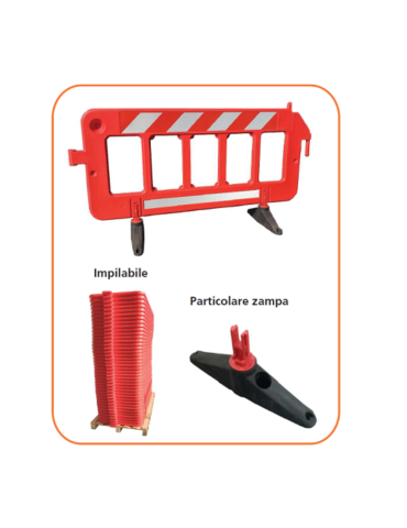 Red polyethylene barrier 100X195 2