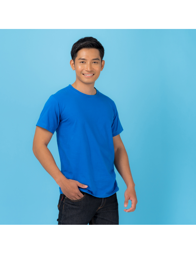 Camiseta azul de manga corta para hombre