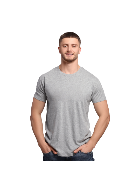 Men's grey long-sleeved T-shirt