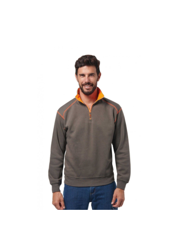 Micropolaire Logica demi-fermeture grise et orange 2