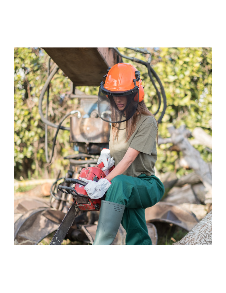 Arbeitshelme Günstiges Forstset mit Helm, Headsets und Visier...