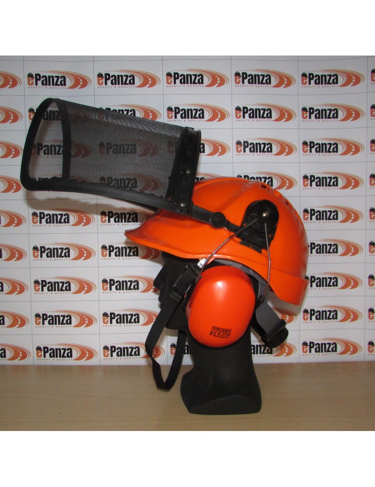 Cascos de trabajo. Equipo forestal barato con casco, auriculares y viseras...