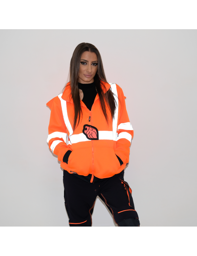 High visibility Orange fluorescent "melody" work sweatshirt from U-power