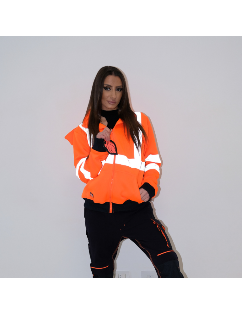 Sweat de travail orange fluorescent « melody » haute visibilité de U-power