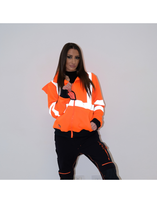 Sudadera de trabajo naranja fluorescente de alta visibilidad de U-power