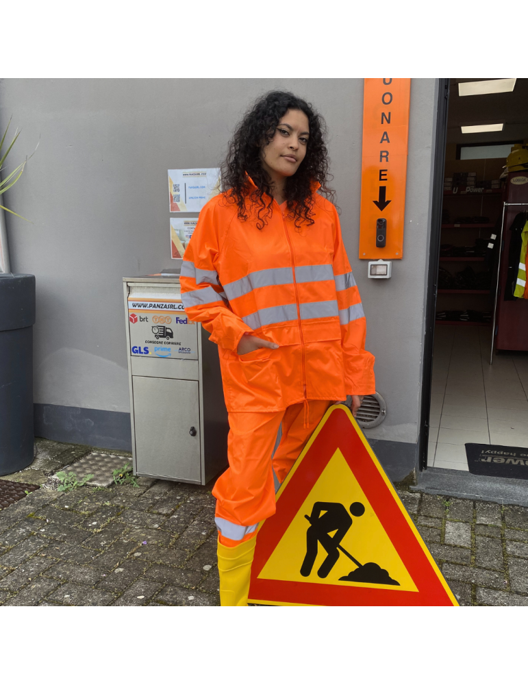 Combinaison imperméable Logica orange haute visibilité