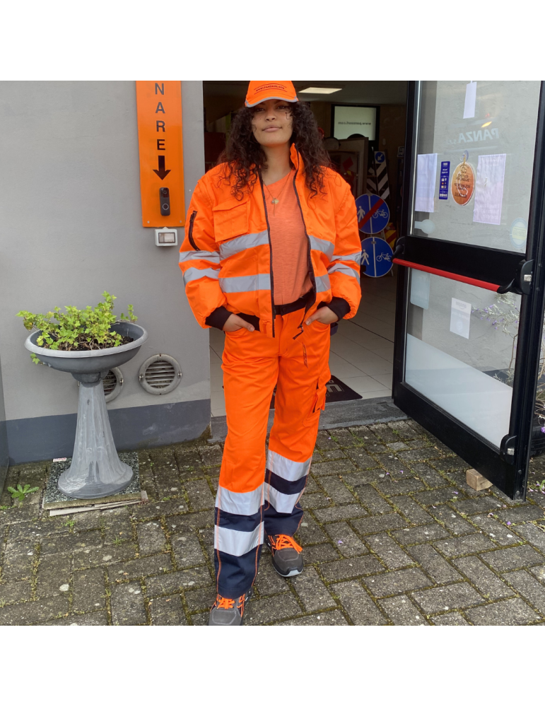 Hochsichtbare orange, fluoreszierende "Leuchtfeuer"-Arbeitshosen von der U...