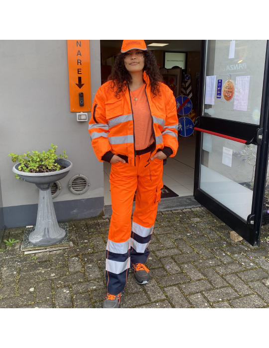 Pantalon de travail fluorescent orange « balise » haute visibilité des U...