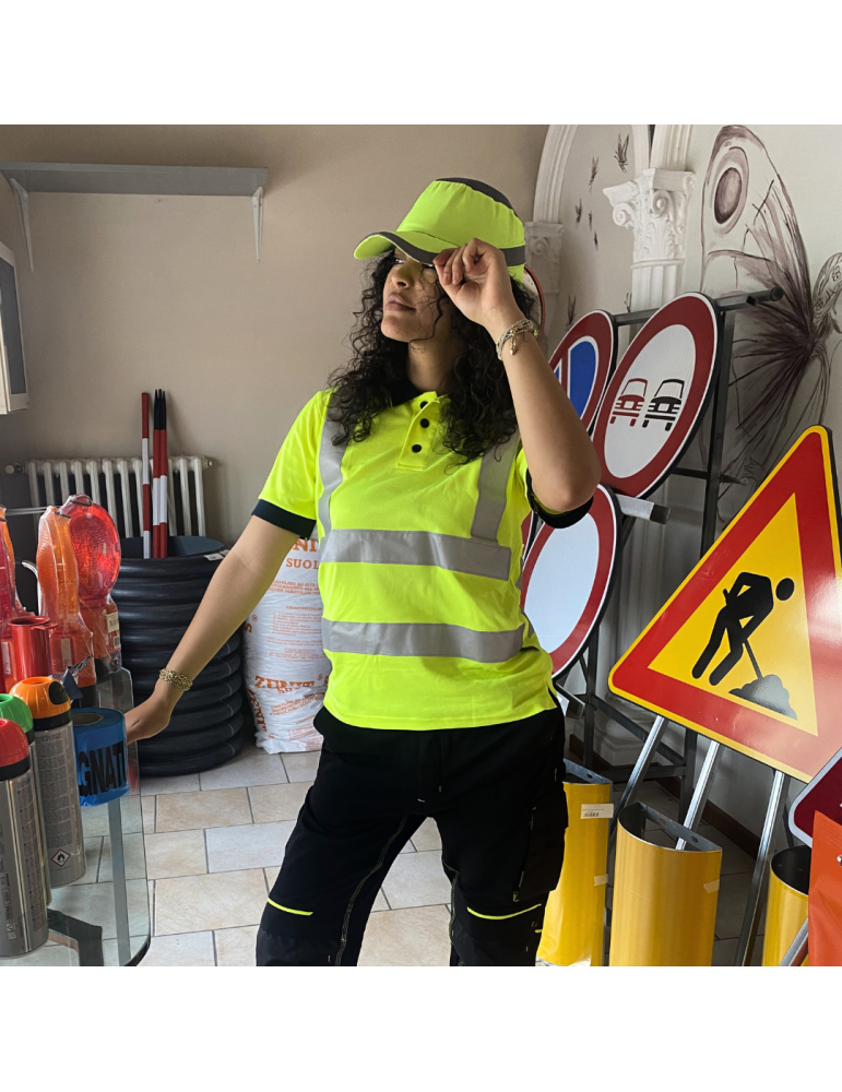 Polo de trabajo fluorescente amarillo "Neon" de alta visibilidad de U-power
