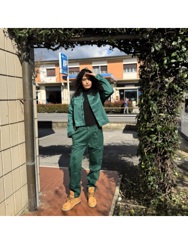 Giubbino massaua 100% cotone con bottoni coperti verde 2