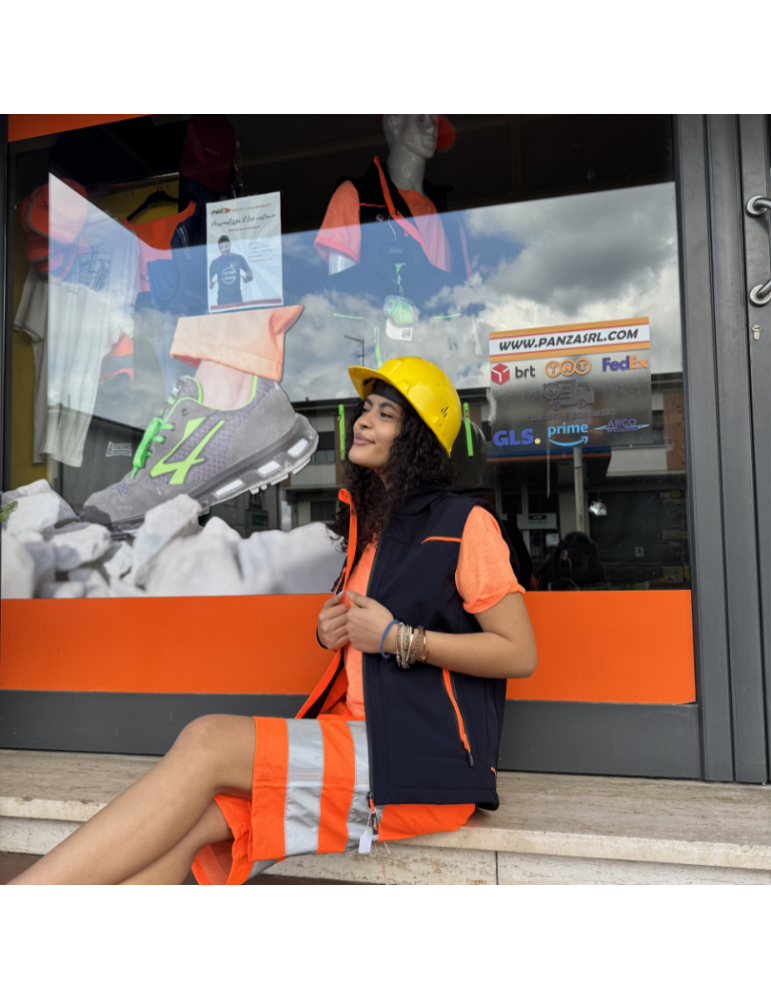 Short bermuda avec polycoton Logica orange à haute visibilité