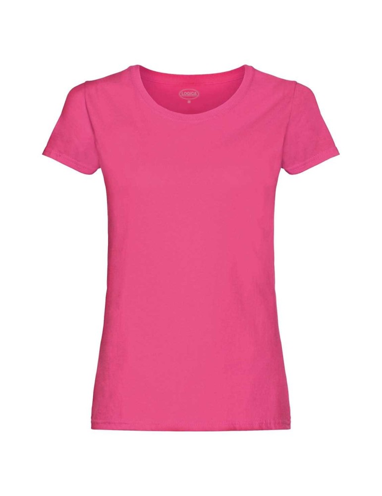 Camiseta rosa de mujer de Logica 100% algodón