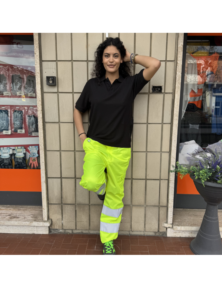 High visibility Yellow high visibility moleskin trousers of the...