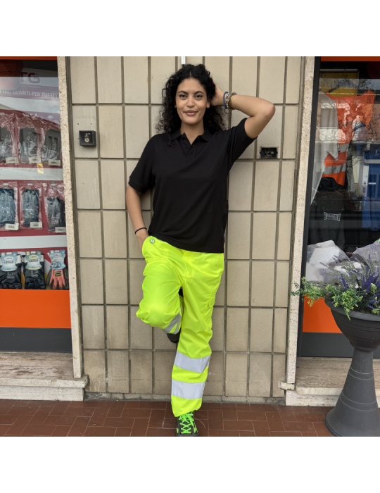 High visibility Yellow high visibility moleskin trousers of the...