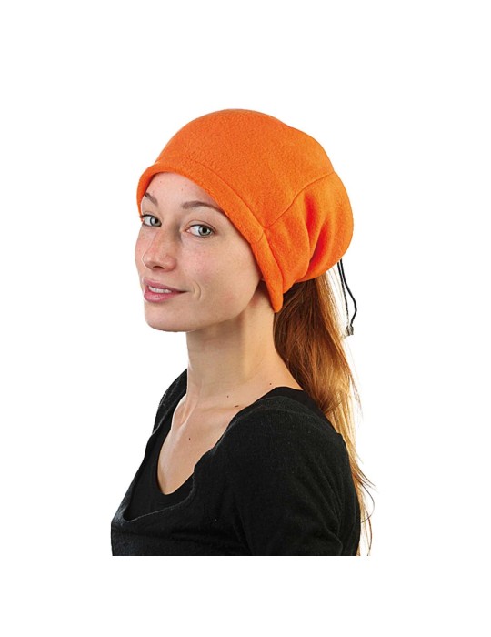 Chauffe-col polyvalent en polaire orange Logica avec élastique