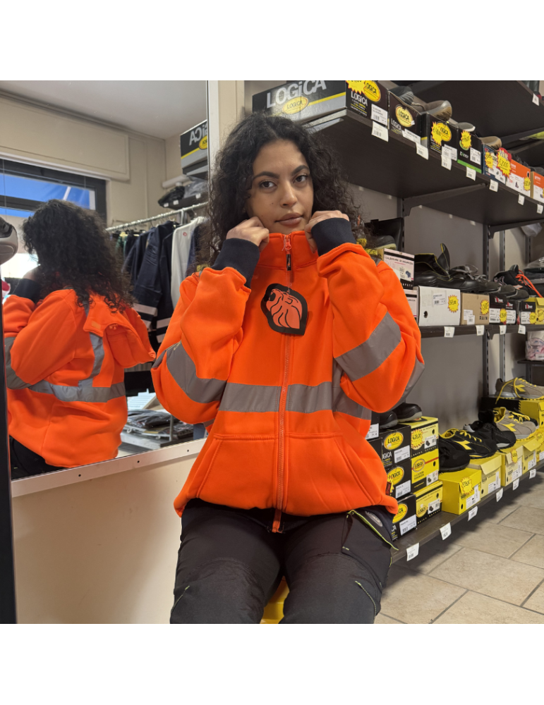 High visibility Orange fluorescent "melody" work sweatshirt from U-power