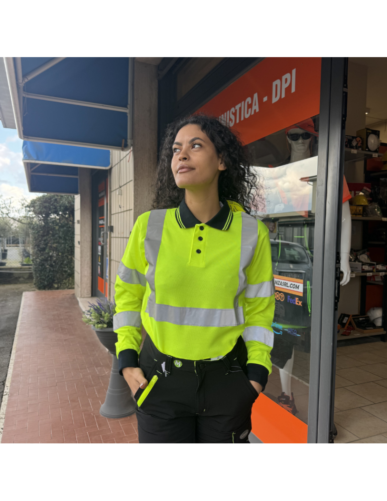 High Visibility High Visibility Long Sleeve Polo u-power Shine ...