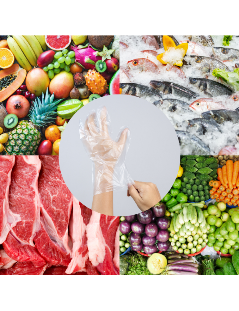 Guanti da lavoro Guanti monouso in polietilene conf. da 100pz della...