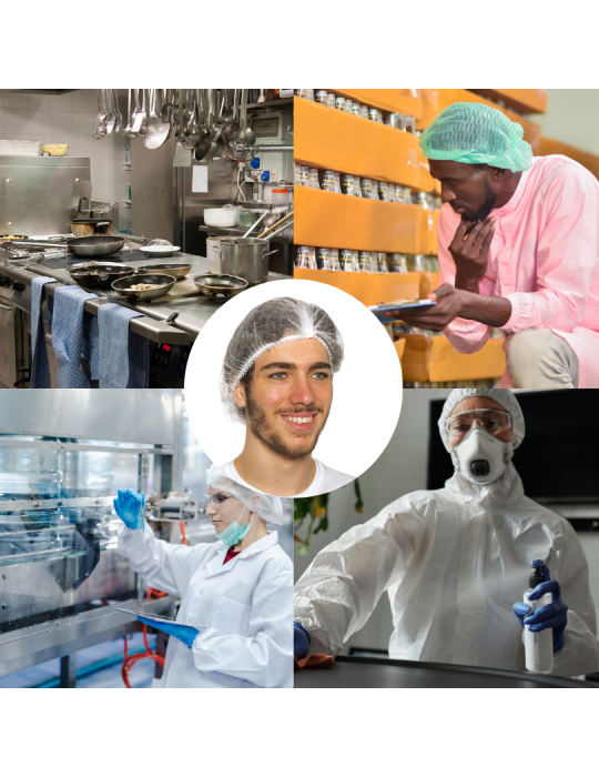 Casques unisex plp de gamme hygiénétique par GUANTIFICIO SENESE