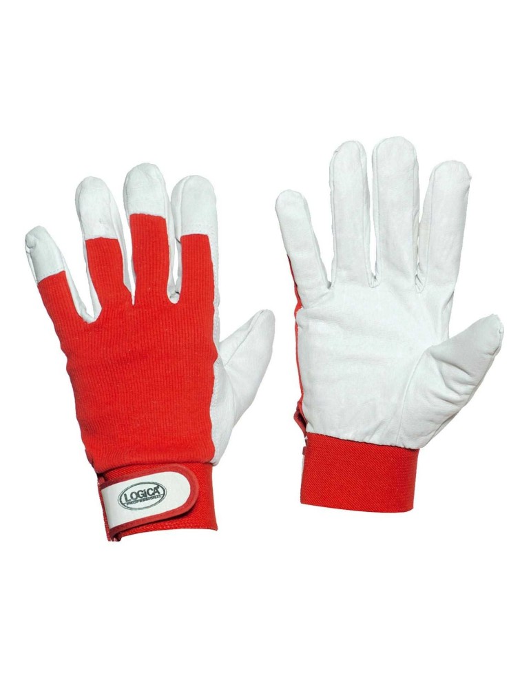 Leather gloves Kidskin leather gloves with knitted back cuff and...