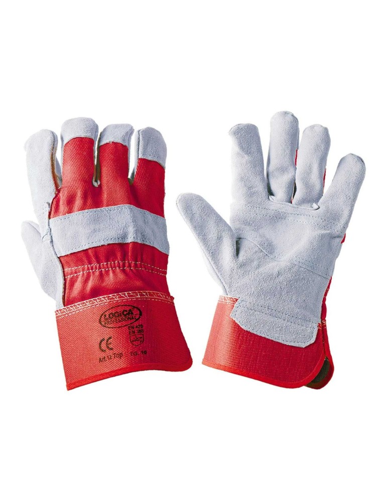 Work Gloves Cromp Gloves with Canvas Back for Welder of the S...