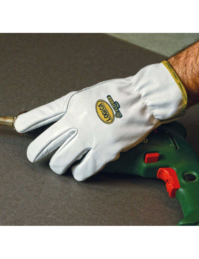 Guantes de cuero Guantes de cuero de grano de vaca de primera elección, 3 puntas con dobladillo con ...