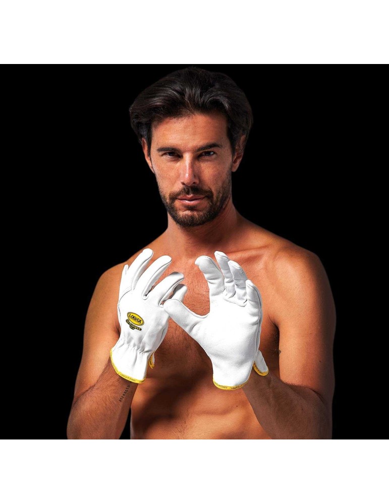 Gants en cuir Gants en cuir grain de vache 1er choix 3 pointes ourlées de ...