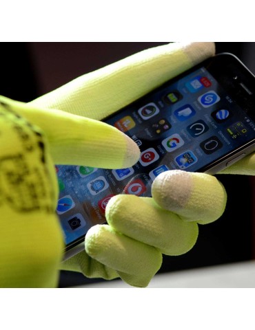 Gants en nylon recouverts de polyuréthane avec doigts tactiles 2