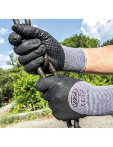 Pvc 3/4 dotted nbr foam gloves 2