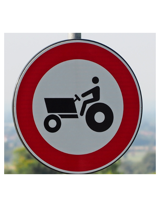 No Agricultural Machinery Disco Transit Sign