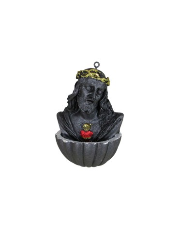 Jesus stoup in lava stone