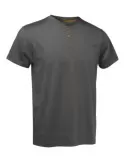 T-shirt con bottoni color grigio scuro in 100% cotone