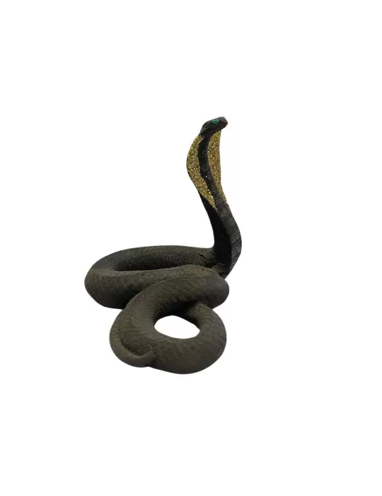 Cobra statua in pietra lavica con decorazioni colorate Cobra statua in pietra lavica con decorazioni colorate