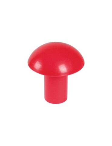 Fungo copritondino in plastica rosso ad alta visibilit&agrave;, idoneo per tondini in ferro per diametri da 8 a 20 mm.
