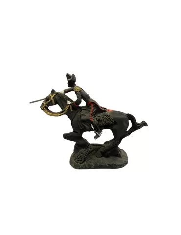 Carabiniere on horseback lava stone statue with colorful decorations