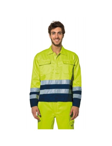 Chaqueta amarillo-azulada de alta visibilidad