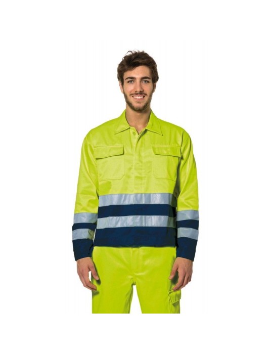 Chaqueta amarillo-azulada de alta visibilidad