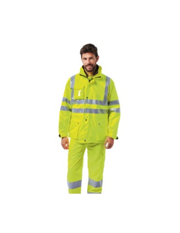 High visibility winter jacket yellow
