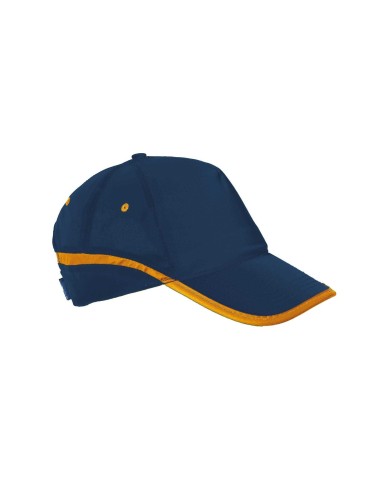 Blue pre-curved brim hat