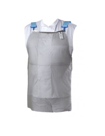 delantal de aluminio con correas de tela H 85 cm - L 60 cm