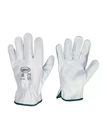 Guanti pelle fiore bovino bianco 4 tips &quot; 114e &quot;
