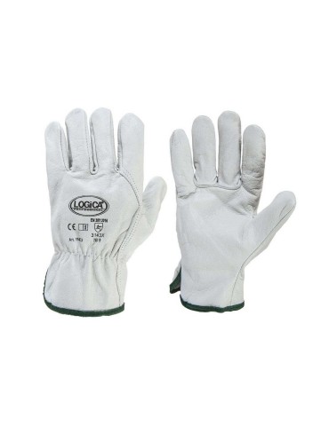 White grain leather gloves 3tips 114e2sb