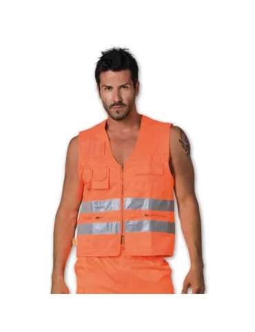 Gilet multitasche estivo colore arancio